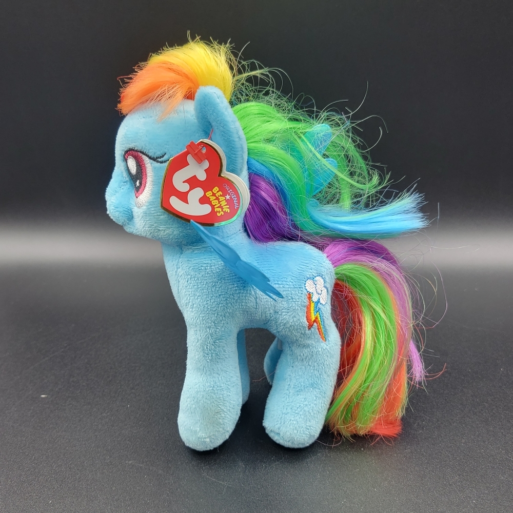 Ty Original Beanie Babies Rainbow Dash My Little Pony 7" Blue Plush Toy Kids